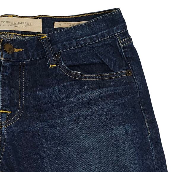 New York Company Jeans Womens 10 Petite Blue Flare Raider Mid Rise Medium Wash - Picture 4 of 13